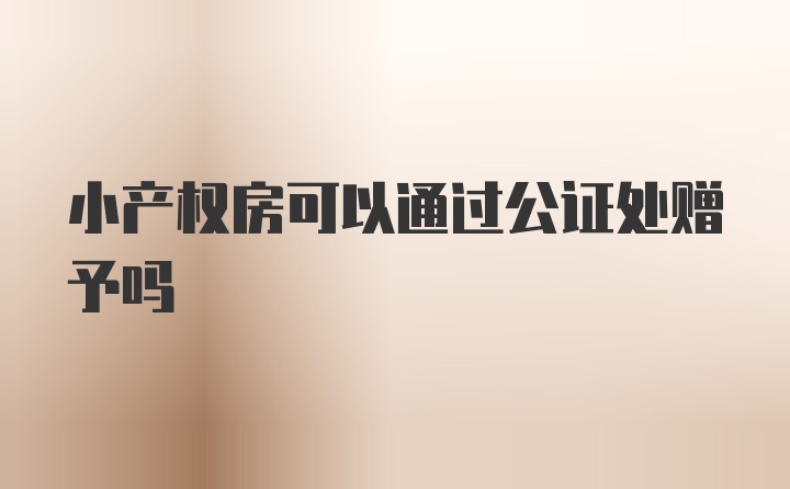 小产权房可以通过公证处赠予吗