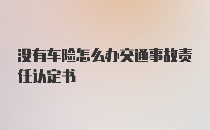 没有车险怎么办交通事故责任认定书