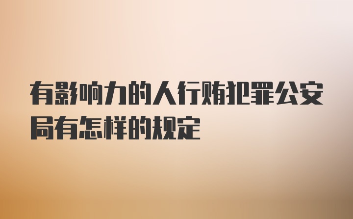 有影响力的人行贿犯罪公安局有怎样的规定