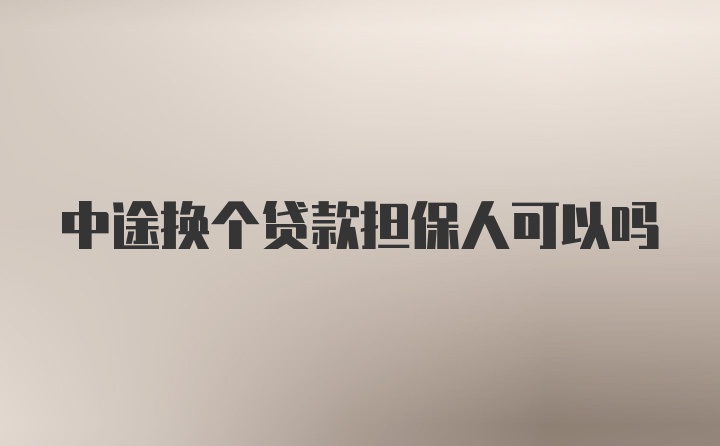 中途换个贷款担保人可以吗