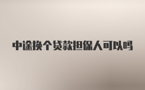 中途换个贷款担保人可以吗