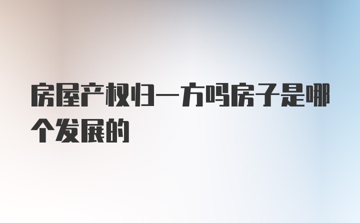 房屋产权归一方吗房子是哪个发展的