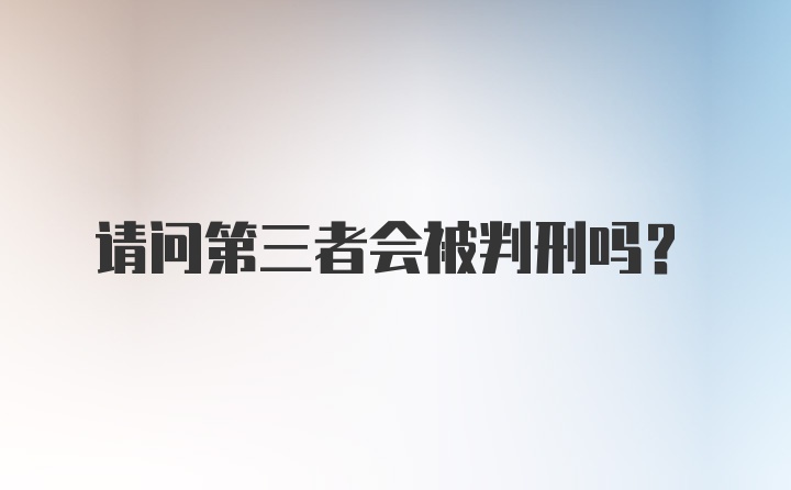 请问第三者会被判刑吗？