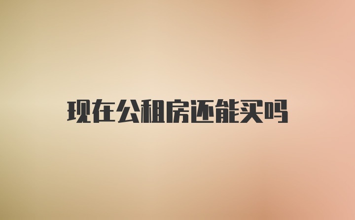 现在公租房还能买吗