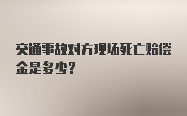 交通事故对方现场死亡赔偿金是多少？