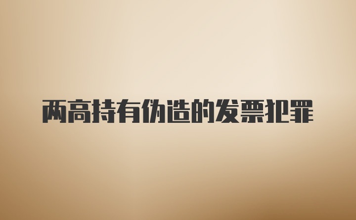 两高持有伪造的发票犯罪