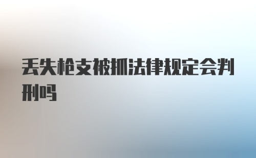 丢失枪支被抓法律规定会判刑吗