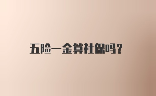 五险一金算社保吗？