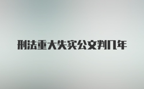 刑法重大失实公文判几年