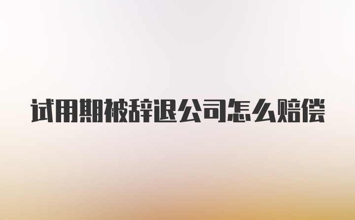 试用期被辞退公司怎么赔偿