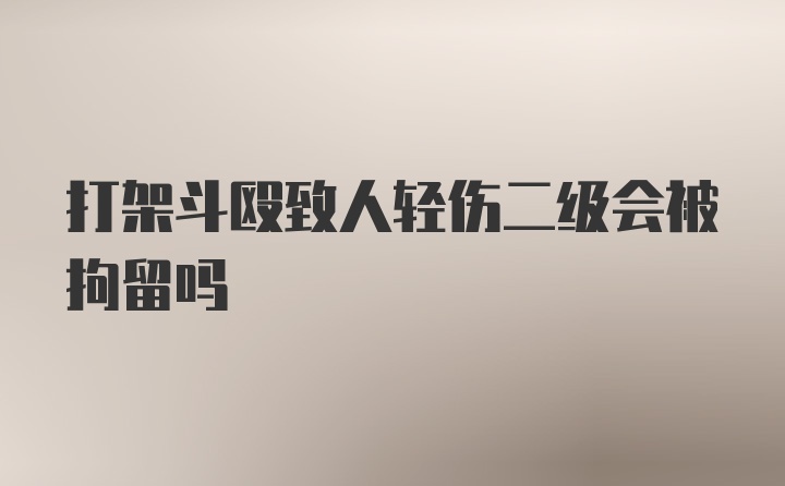 打架斗殴致人轻伤二级会被拘留吗