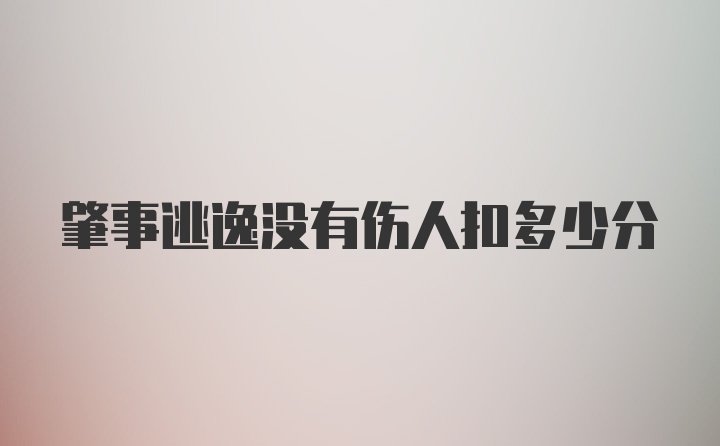 肇事逃逸没有伤人扣多少分