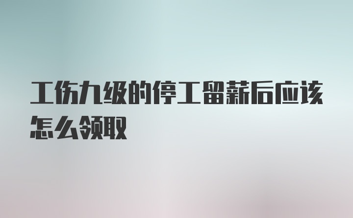 工伤九级的停工留薪后应该怎么领取