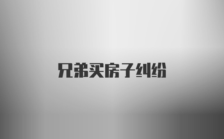 兄弟买房子纠纷