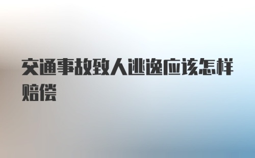 交通事故致人逃逸应该怎样赔偿