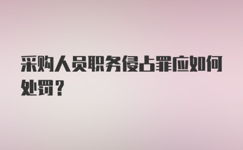 采购人员职务侵占罪应如何处罚？