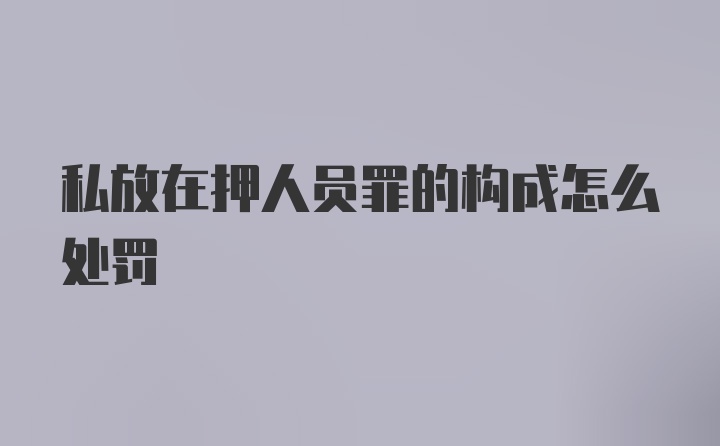 私放在押人员罪的构成怎么处罚