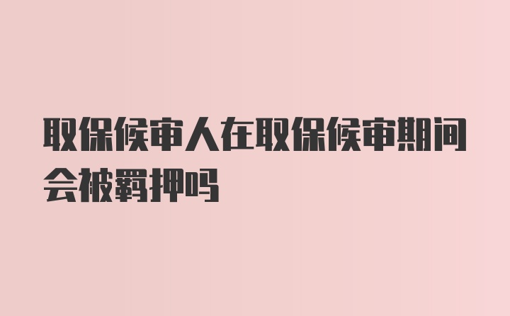 取保候审人在取保候审期间会被羁押吗