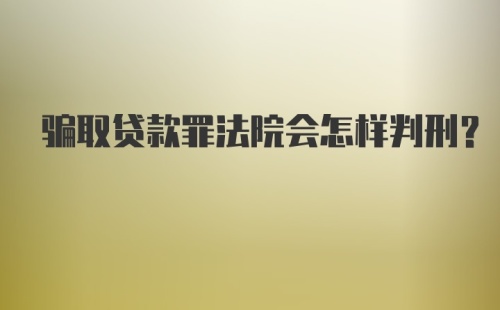 骗取贷款罪法院会怎样判刑？