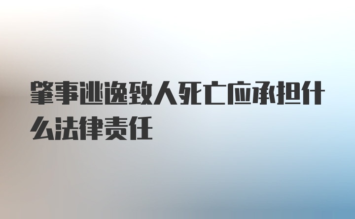 肇事逃逸致人死亡应承担什么法律责任