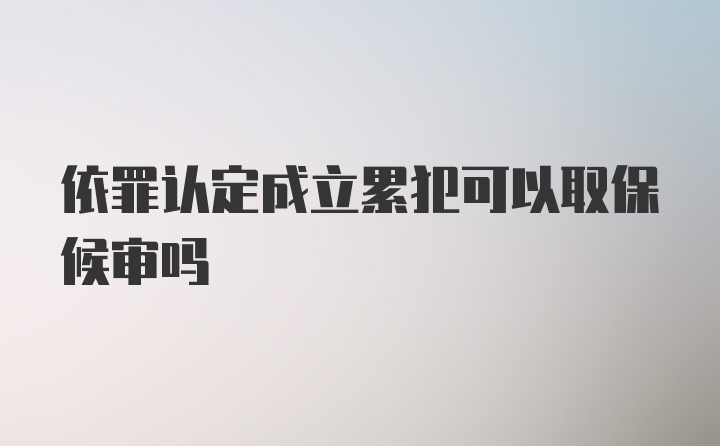 依罪认定成立累犯可以取保候审吗