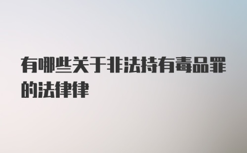 有哪些关于非法持有毒品罪的法律律