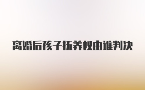 离婚后孩子抚养权由谁判决