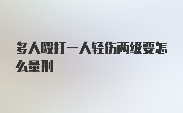 多人殴打一人轻伤两级要怎么量刑