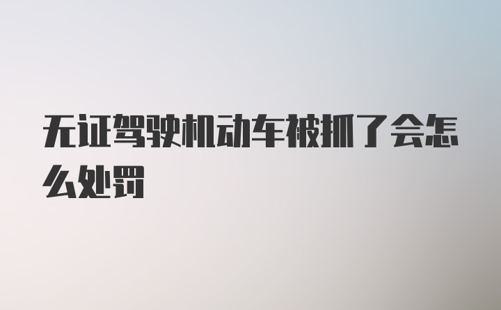 无证驾驶机动车被抓了会怎么处罚