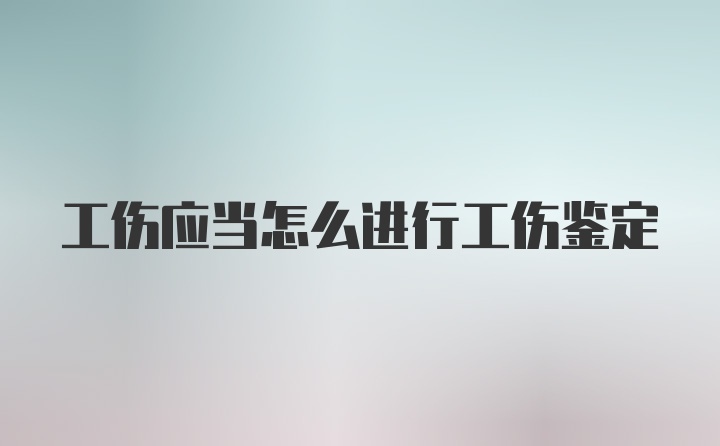 工伤应当怎么进行工伤鉴定