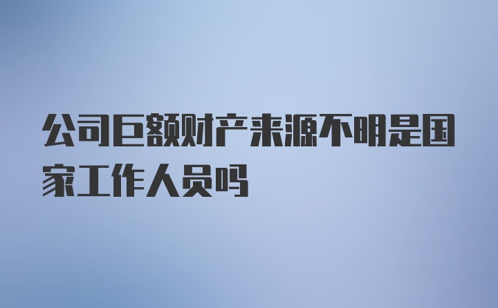 公司巨额财产来源不明是国家工作人员吗