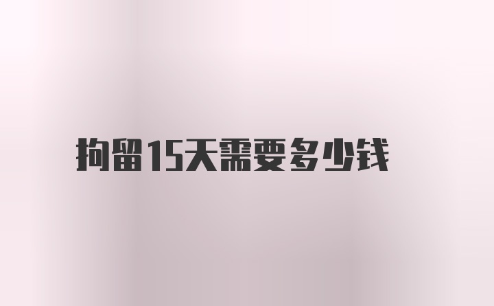 拘留15天需要多少钱