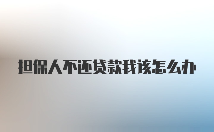 担保人不还贷款我该怎么办