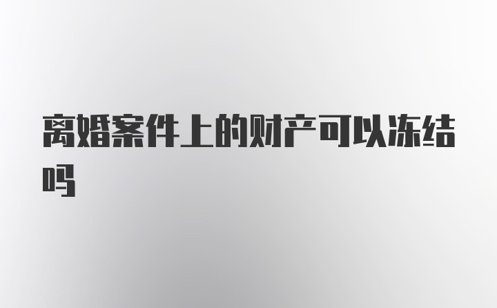 离婚案件上的财产可以冻结吗