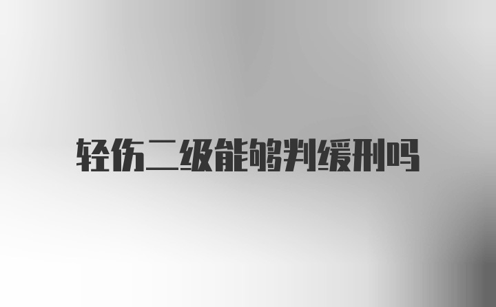 轻伤二级能够判缓刑吗