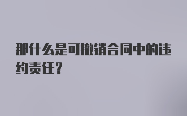 那什么是可撤销合同中的违约责任？