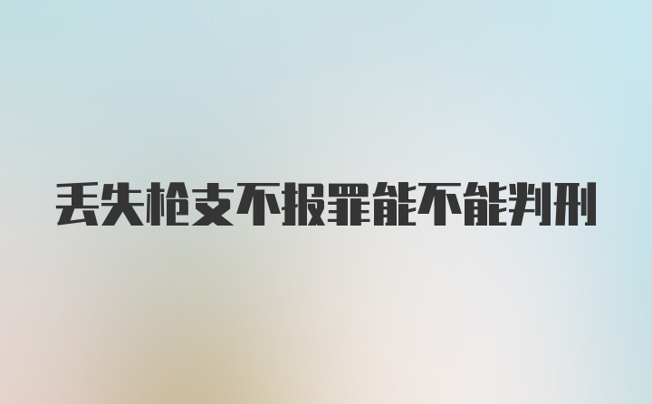 丢失枪支不报罪能不能判刑