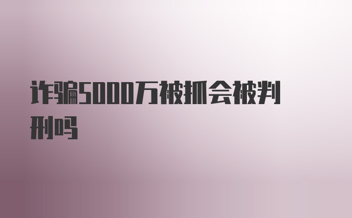 诈骗5000万被抓会被判刑吗