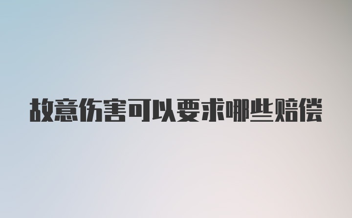 故意伤害可以要求哪些赔偿