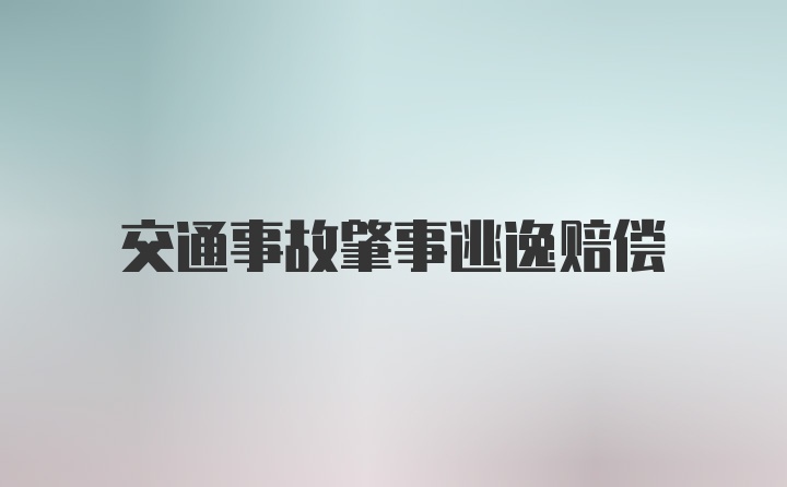 交通事故肇事逃逸赔偿