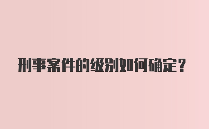 刑事案件的级别如何确定？