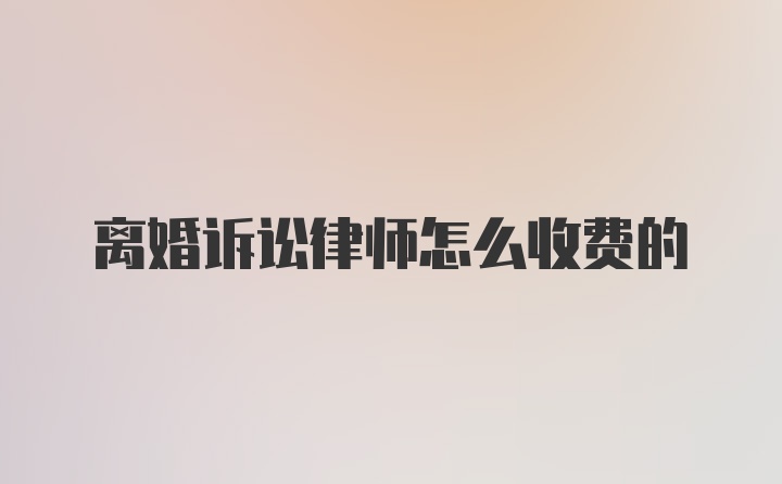 离婚诉讼律师怎么收费的