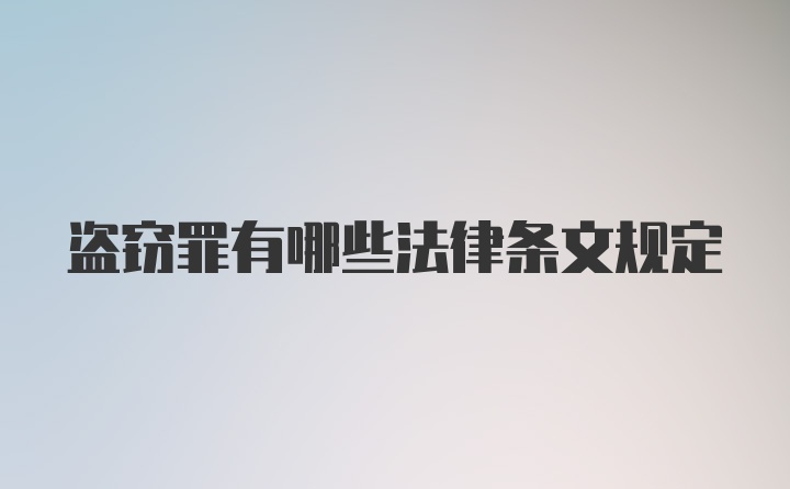 盗窃罪有哪些法律条文规定