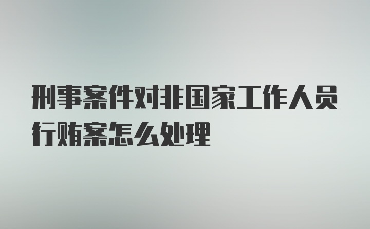 刑事案件对非国家工作人员行贿案怎么处理