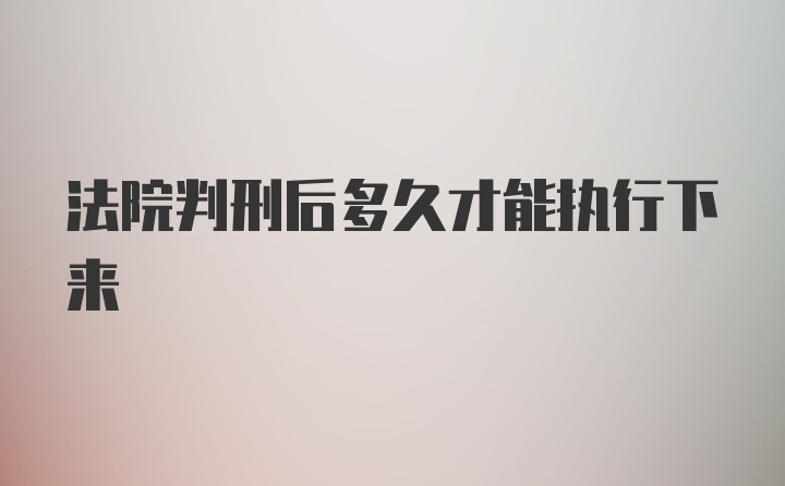 法院判刑后多久才能执行下来