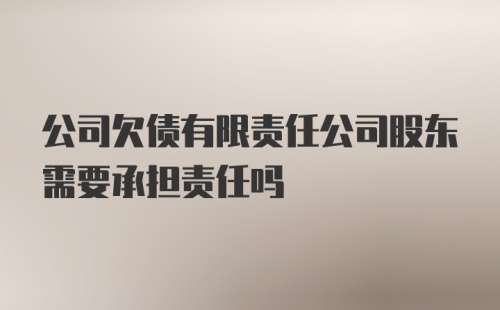 公司欠债有限责任公司股东需要承担责任吗