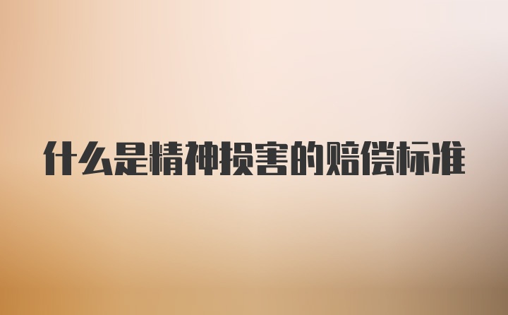 什么是精神损害的赔偿标准