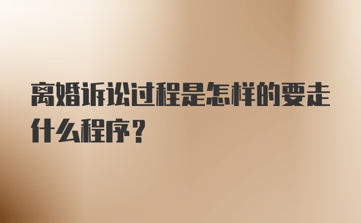 离婚诉讼过程是怎样的要走什么程序？