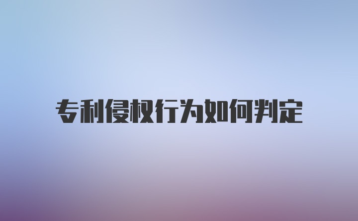 专利侵权行为如何判定