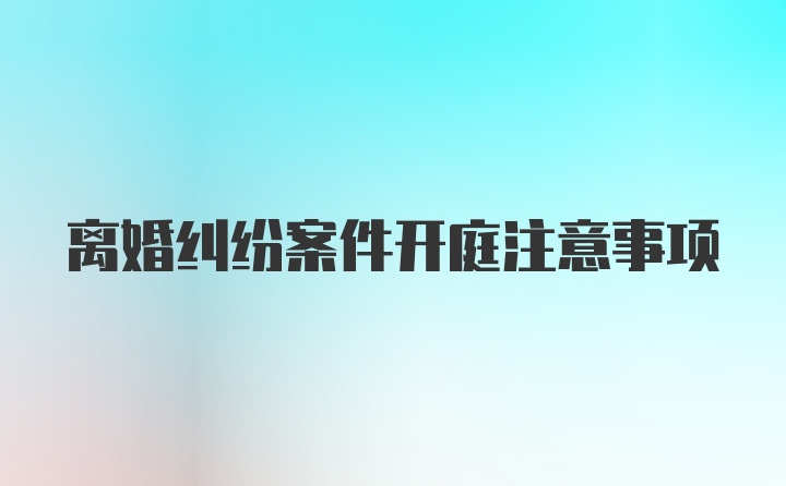 离婚纠纷案件开庭注意事项